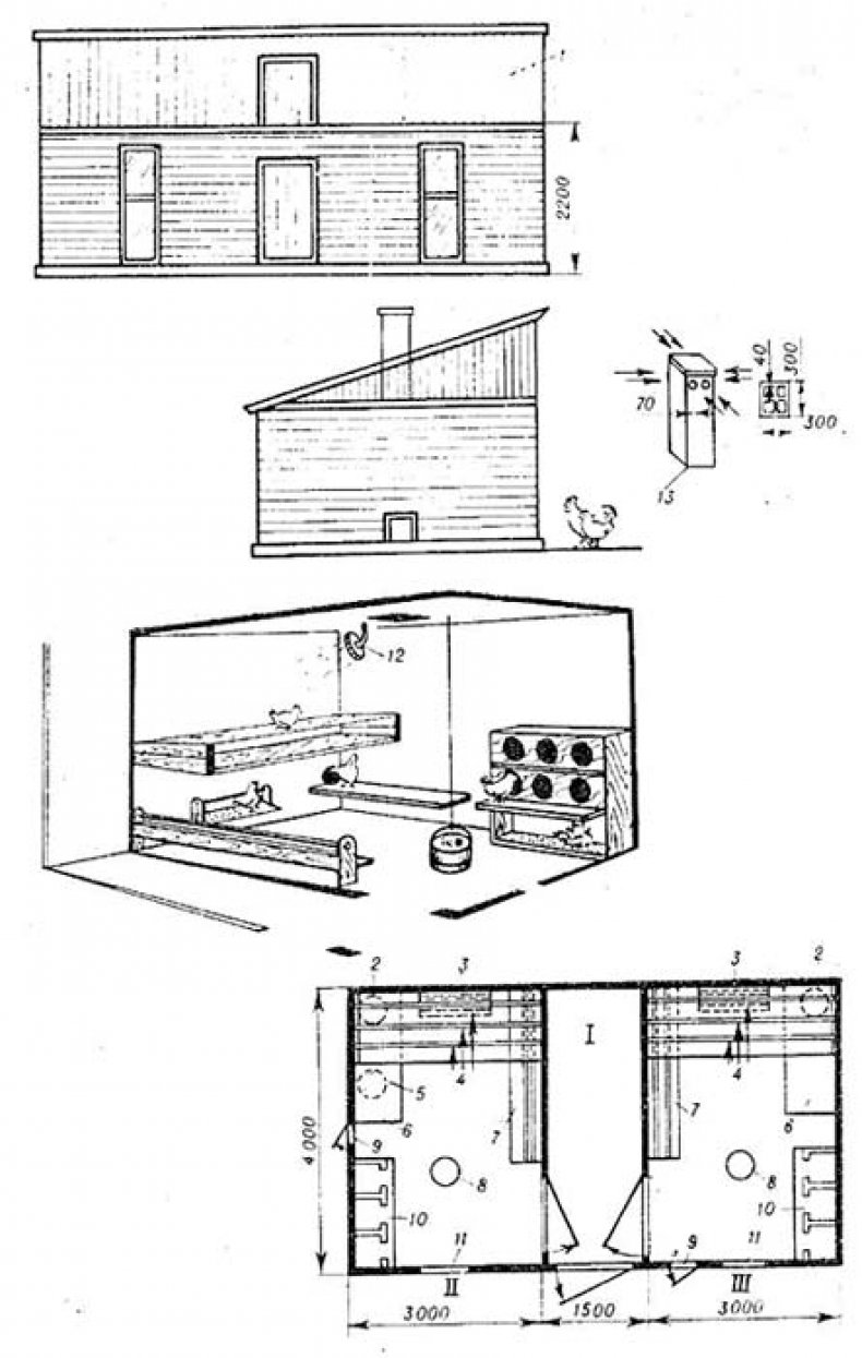Схема постройки курятника