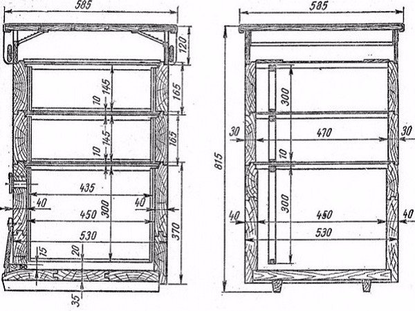 Улей для пчел своими руками из дерева чертежи и размеры и фото