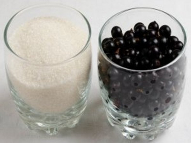 Пропорция сахара и черной смородины